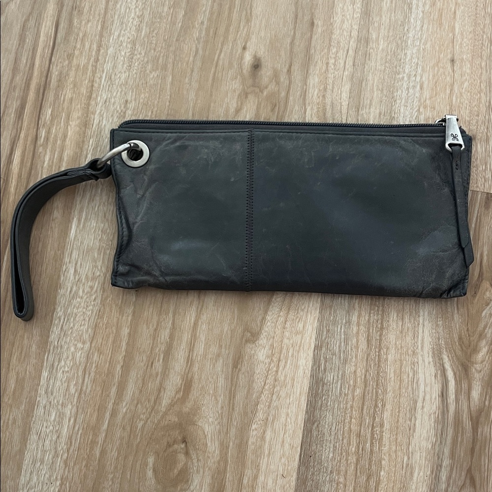 HOBO Gray and Orange Floral Lined Wallet